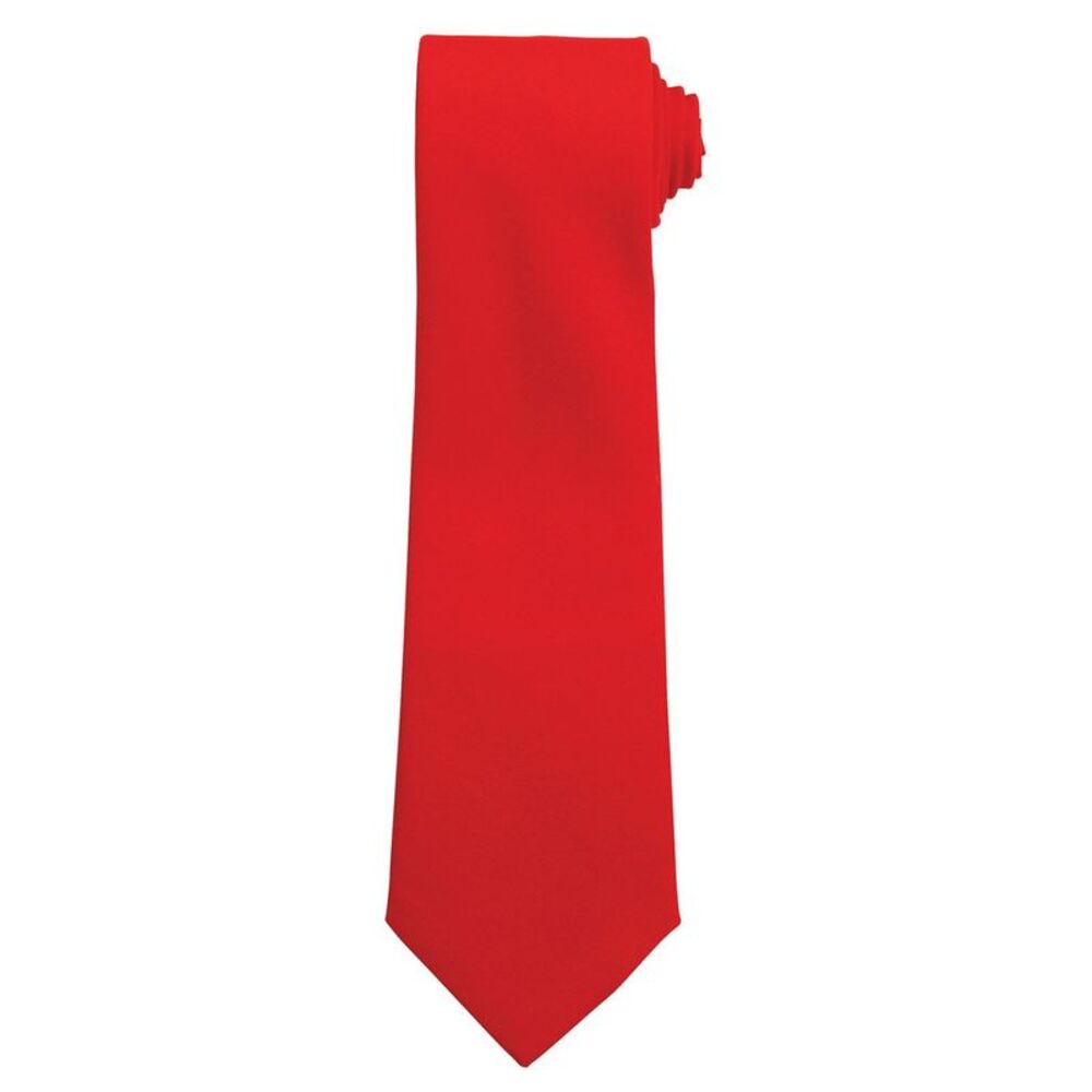 Premier Plain Polyester Tie / Red